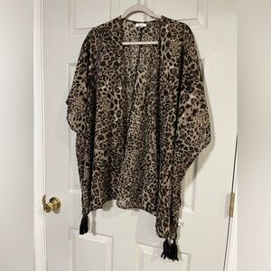 Maurices Animal Print Kimono Onesize
